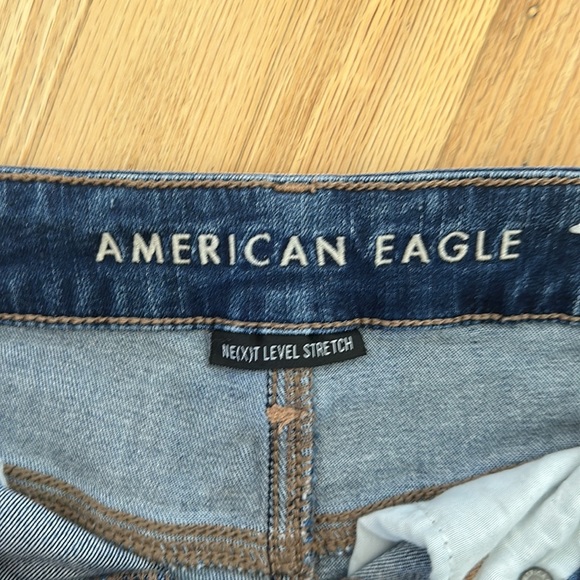 American Eagle Next Level Stretch Hi-Rise Shortie Cutoff Shorts - Picture 3 of 5